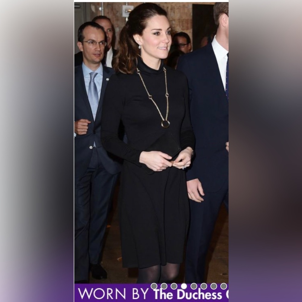 Black long sleeve Seraphine maternity dress